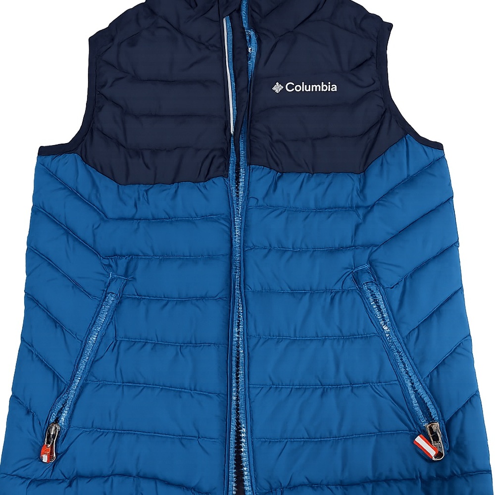 Columbia Kids Youth Blue Puffer Insulated Vest Size S (8) EUC